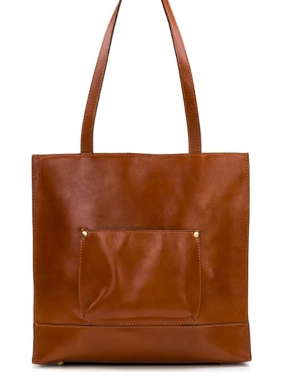 PATRICIA NASH Toscano Tote Handbag Brown Leather Vintage Double Handle Purse
